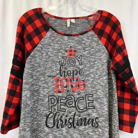 Cato Women’s 3/4 Sleeve Christmas Thermal Top Multicolor Soft Size Small - Picture 2 of 8